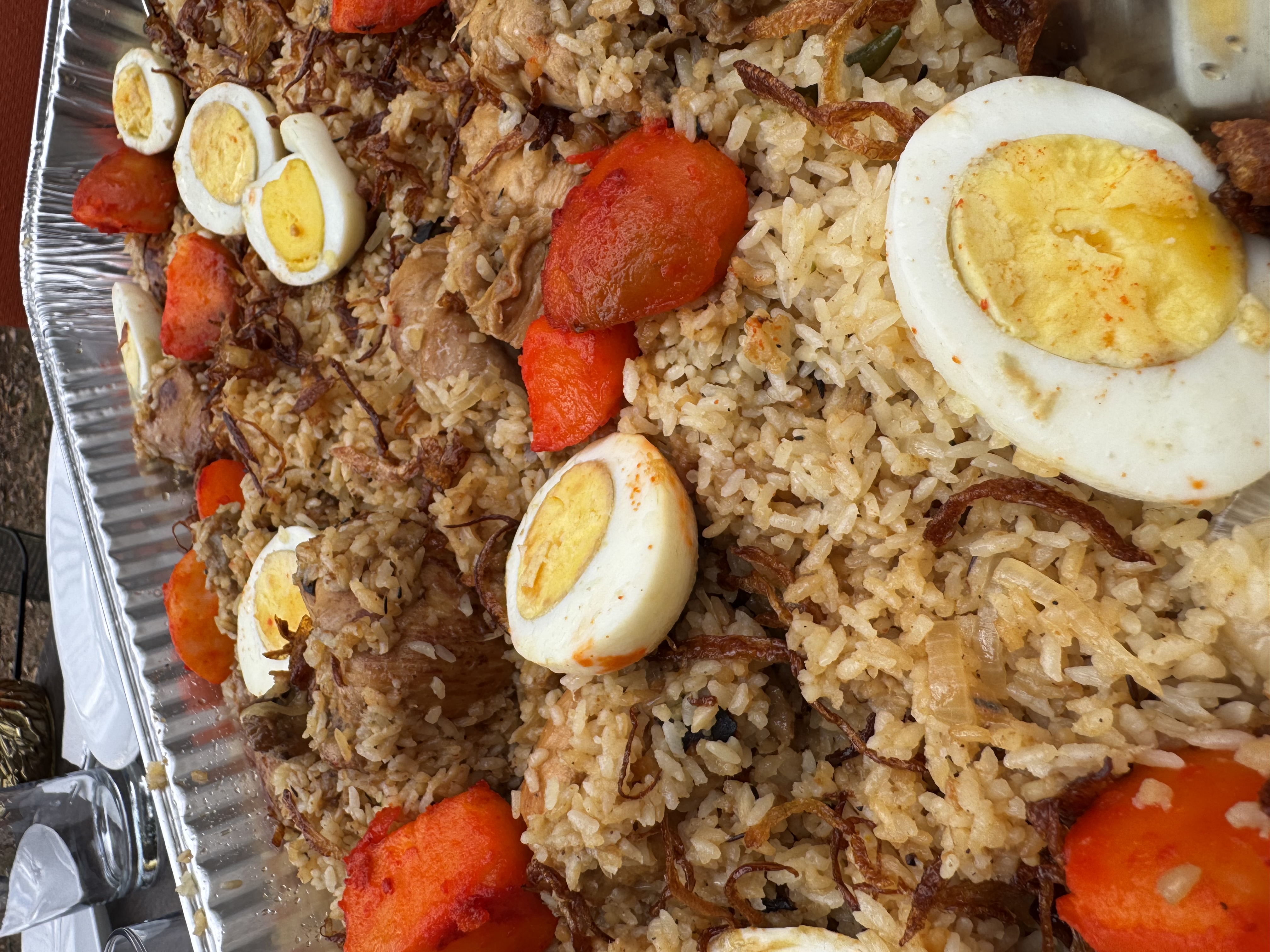 Bengali biryani served