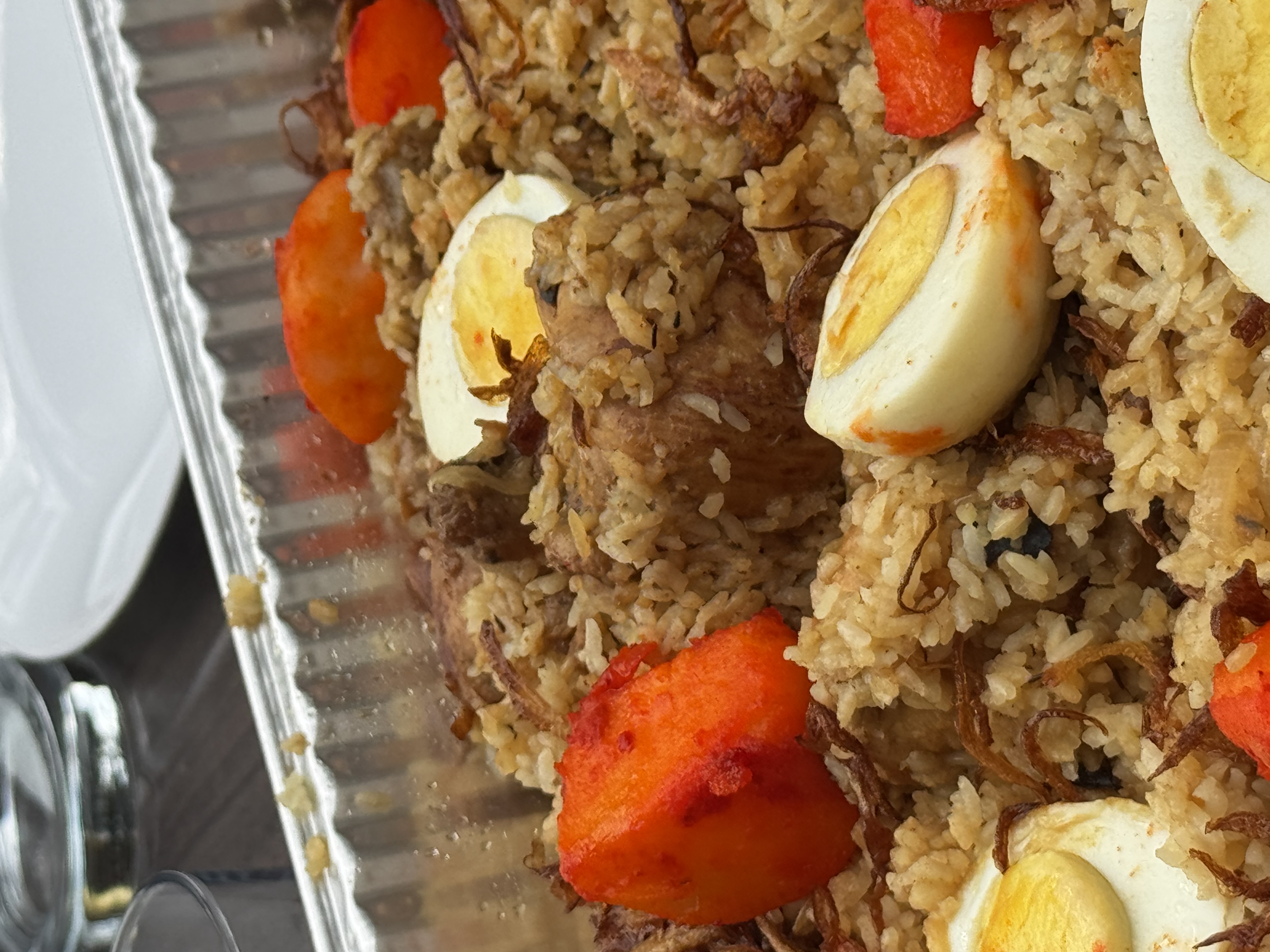 Bengali biryani plated